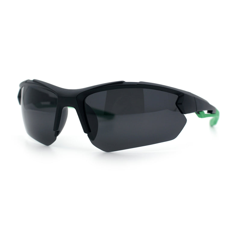 Polarized Mens Antiglare Classic Baseball Half Rim Wrap Sport Plastic Sunglasses
