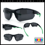 Polarized Mens Antiglare Classic Baseball Half Rim Wrap Sport Plastic Sunglasses