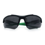 Polarized Mens Antiglare Classic Baseball Half Rim Wrap Sport Plastic Sunglasses