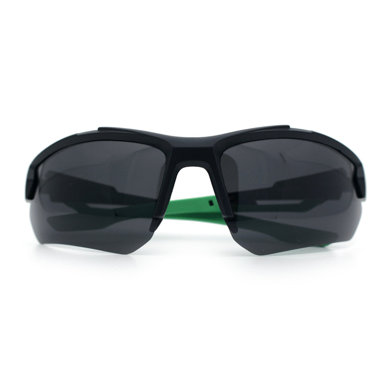 Polarized Mens Antiglare Classic Baseball Half Rim Wrap Sport Plastic Sunglasses