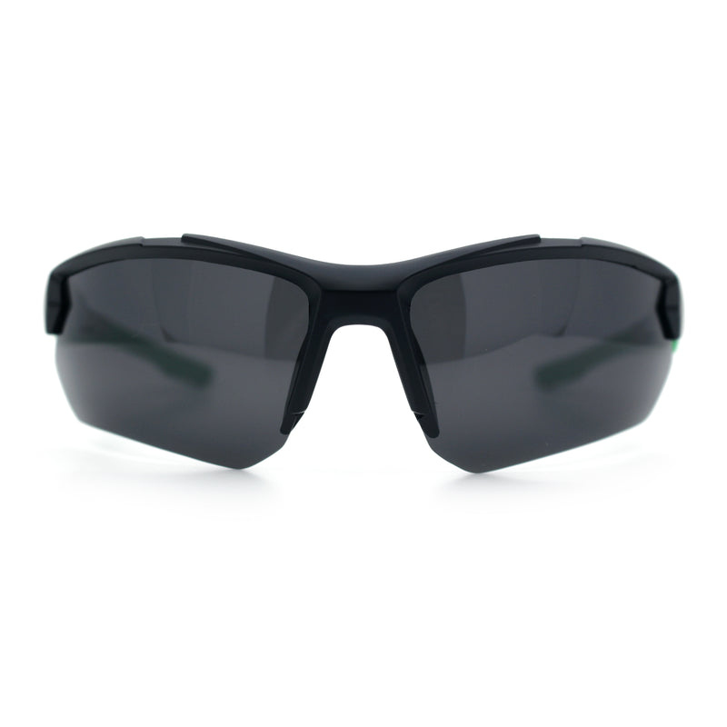 Polarized Mens Antiglare Classic Baseball Half Rim Wrap Sport Plastic Sunglasses