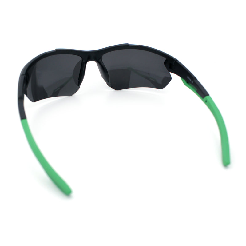 Polarized Mens Antiglare Classic Baseball Half Rim Wrap Sport Plastic Sunglasses