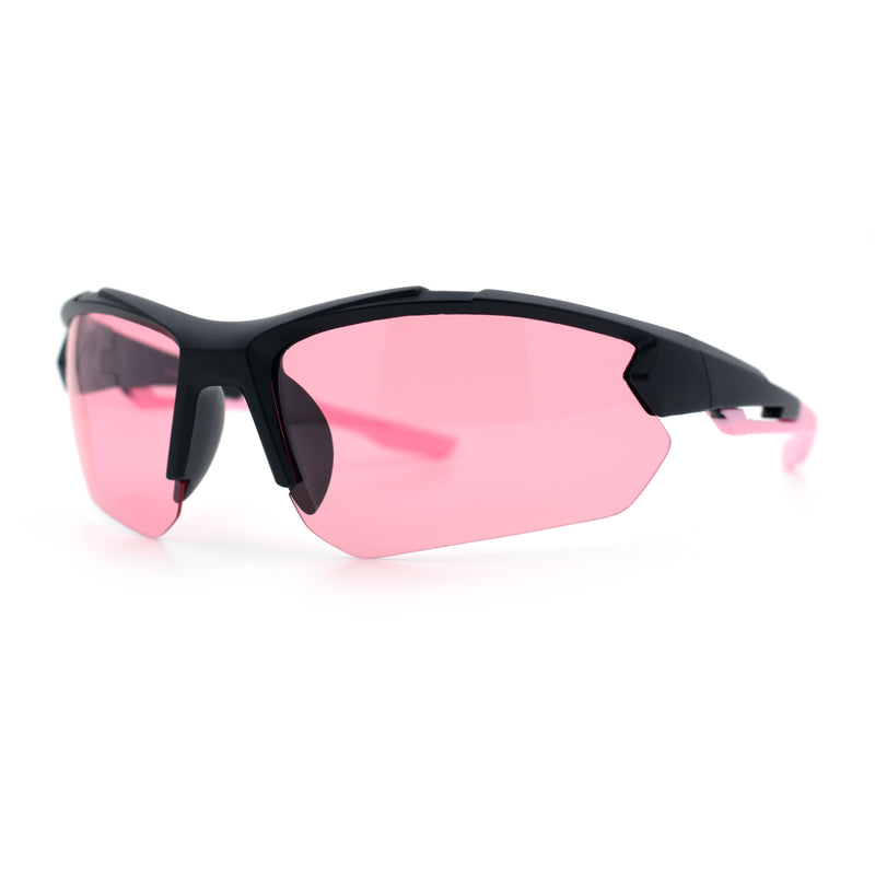Polarized Mens Antiglare Classic Baseball Half Rim Wrap Sport Plastic Sunglasses