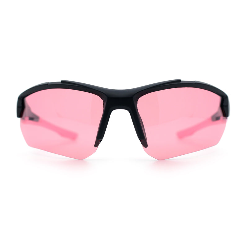 Polarized Mens Antiglare Classic Baseball Half Rim Wrap Sport Plastic Sunglasses