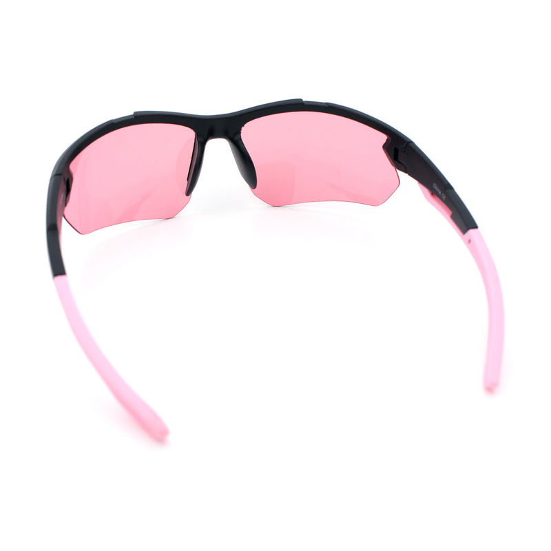 Polarized Mens Antiglare Classic Baseball Half Rim Wrap Sport Plastic Sunglasses