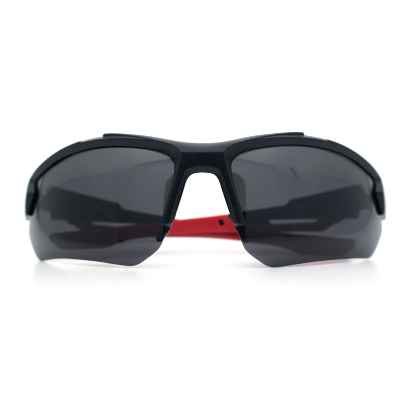 Polarized Mens Antiglare Classic Baseball Half Rim Wrap Sport Plastic Sunglasses
