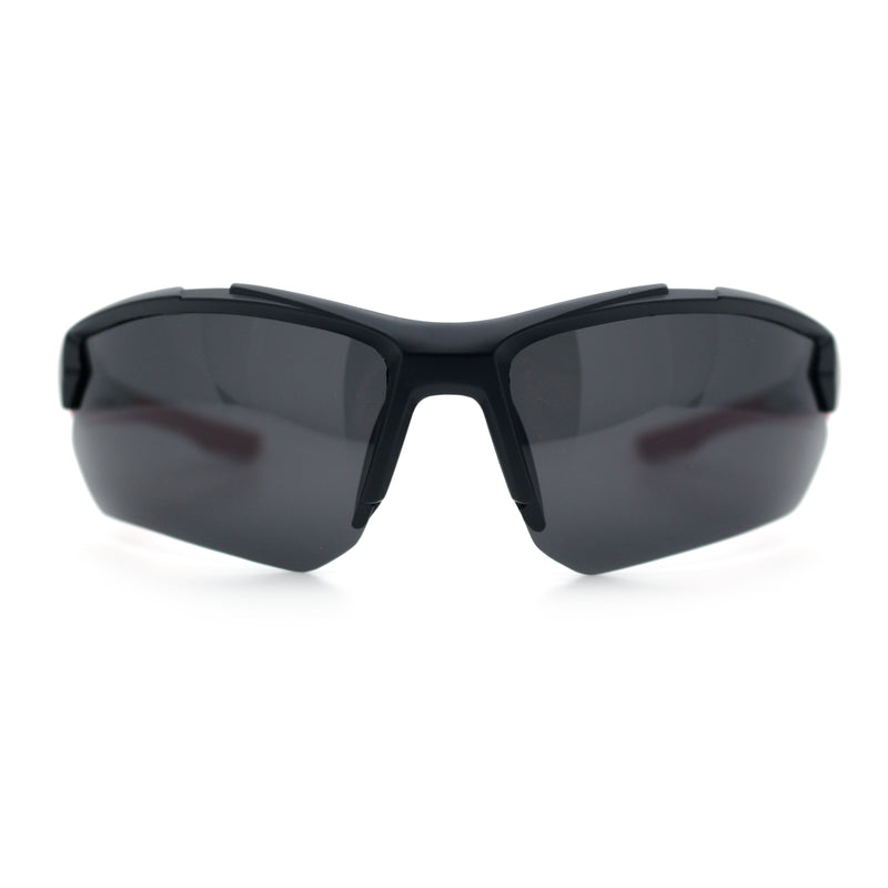 Polarized Mens Antiglare Classic Baseball Half Rim Wrap Sport Plastic Sunglasses