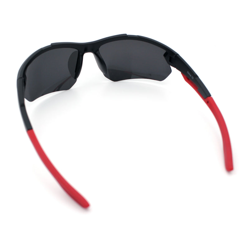 Polarized Mens Antiglare Classic Baseball Half Rim Wrap Sport Plastic Sunglasses