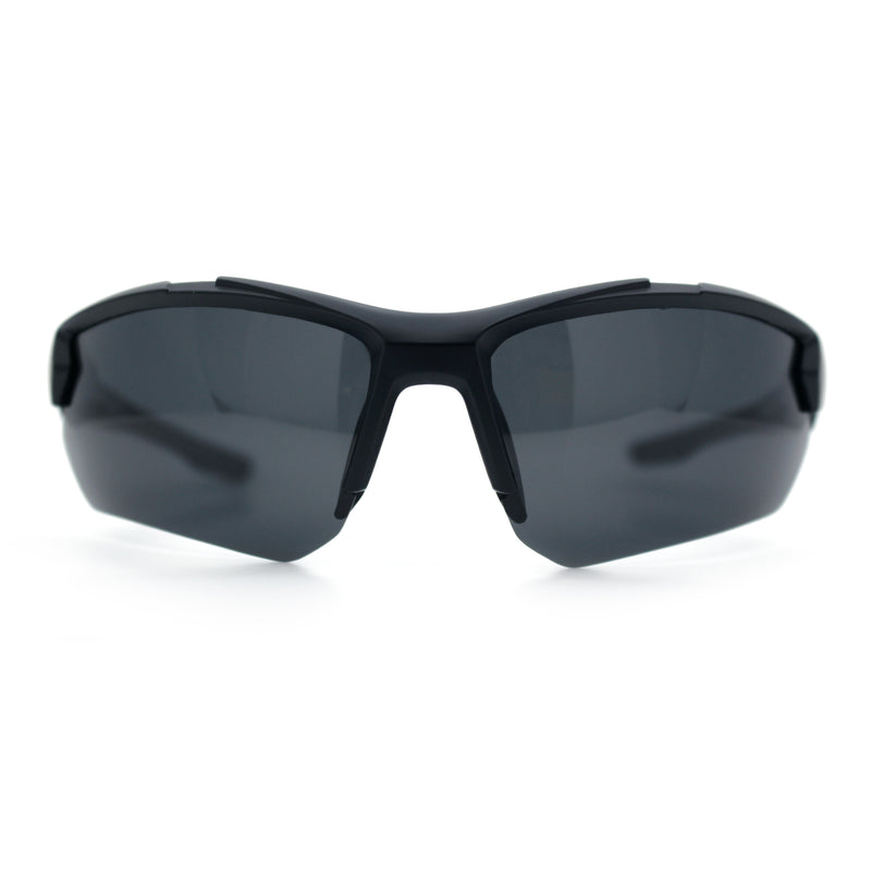 Polarized Mens Antiglare Classic Baseball Half Rim Wrap Sport Plastic Sunglasses