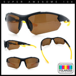 Polarized Mens Antiglare Classic Baseball Half Rim Wrap Sport Plastic Sunglasses