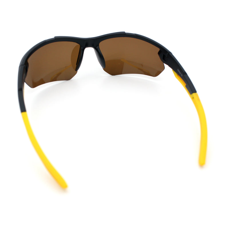 Polarized Mens Antiglare Classic Baseball Half Rim Wrap Sport Plastic Sunglasses