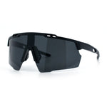 Polarized Mens Antiglare Oversized Shield Half Rim Wrap Sport Plastic Sunglasses\