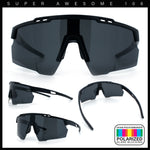 Polarized Mens Antiglare Oversized Shield Half Rim Wrap Sport Plastic Sunglasses\