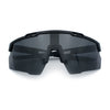 Polarized Mens Antiglare Oversized Shield Half Rim Wrap Sport Plastic Sunglasses\
