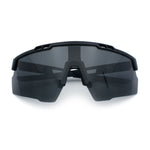 Polarized Mens Antiglare Oversized Shield Half Rim Wrap Sport Plastic Sunglasses\
