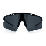 Polarized Mens Antiglare Oversized Shield Half Rim Wrap Sport Plastic Sunglasses\