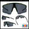 Polarized Mens Antiglare Oversized Shield Half Rim Wrap Sport Plastic Sunglasses\