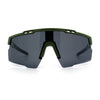 Polarized Mens Antiglare Oversized Shield Half Rim Wrap Sport Plastic Sunglasses\