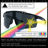 Polarized Mens Antiglare Oversized Shield Half Rim Wrap Sport Plastic Sunglasses\