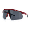 Polarized Mens Antiglare Oversized Shield Half Rim Wrap Sport Plastic Sunglasses\