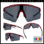 Polarized Mens Antiglare Oversized Shield Half Rim Wrap Sport Plastic Sunglasses\