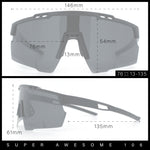 Polarized Mens Antiglare Oversized Shield Half Rim Wrap Sport Plastic Sunglasses\