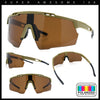 Polarized Mens Antiglare Oversized Shield Half Rim Wrap Sport Plastic Sunglasses\