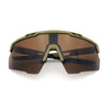Polarized Mens Antiglare Oversized Shield Half Rim Wrap Sport Plastic Sunglasses\