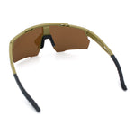Polarized Mens Antiglare Oversized Shield Half Rim Wrap Sport Plastic Sunglasses\