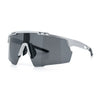 Polarized Mens Antiglare Oversized Shield Half Rim Wrap Sport Plastic Sunglasses\
