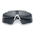 Polarized Mens Antiglare Oversized Shield Half Rim Wrap Sport Plastic Sunglasses\