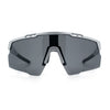 Polarized Mens Antiglare Oversized Shield Half Rim Wrap Sport Plastic Sunglasses\