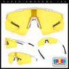 Polarized Mens Antiglare Oversized Shield Half Rim Wrap Sport Plastic Sunglasses\