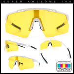 Polarized Mens Antiglare Oversized Shield Half Rim Wrap Sport Plastic Sunglasses\