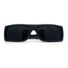 All Black Mens Classic 90s Biker Style Square Rectangle Plastic Sunglasses