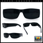 Iconic 90s Street Gangster Limo All Black Narrow Rectangle Sunglasses