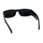 Iconic 90s Street Gangster Limo All Black Narrow Rectangle Sunglasses