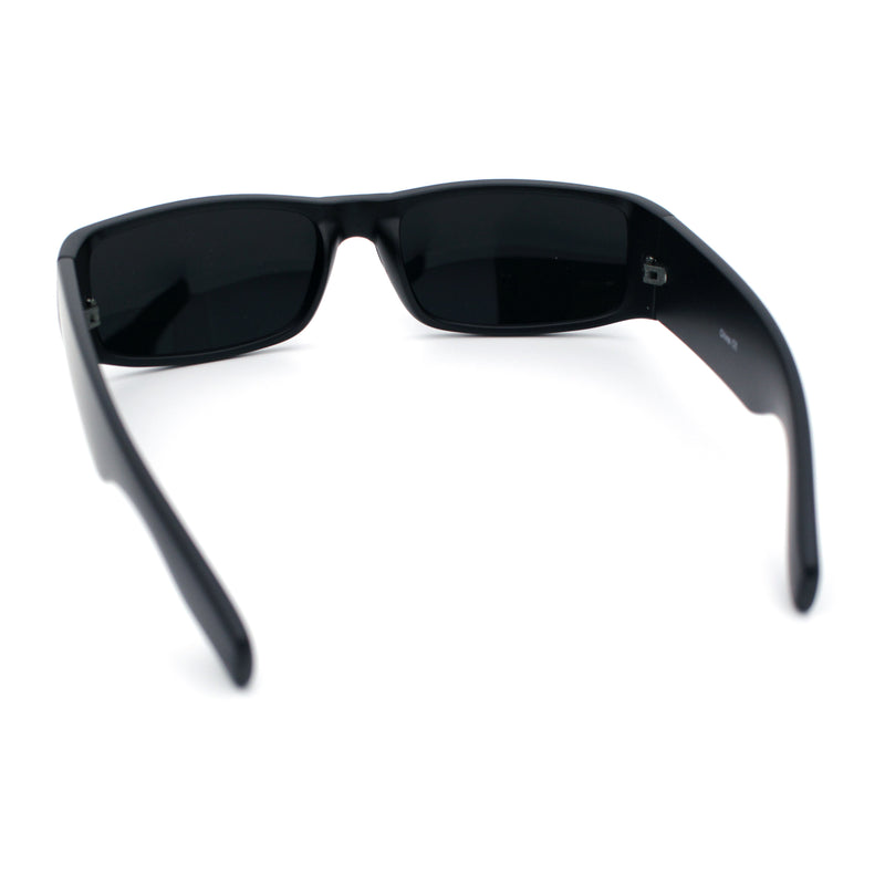 Iconic 90s Street Gangster Limo All Black Narrow Rectangle Sunglasses
