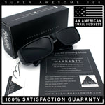 Iconic 90s Street Gangster Limo All Black Narrow Rectangle Sunglasses
