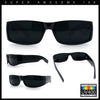 Iconic 90s Street Gangster Limo All Black Narrow Rectangle Sunglasses
