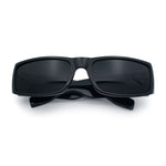 Iconic 90s Street Gangster Limo All Black Narrow Rectangle Sunglasses