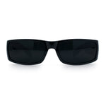 Iconic 90s Street Gangster Limo All Black Narrow Rectangle Sunglasses