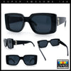 Womens Grim Reaper Logo Mod Fashion Rectangle Plastic Sunglasses