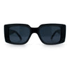 Womens Grim Reaper Logo Mod Fashion Rectangle Plastic Sunglasses