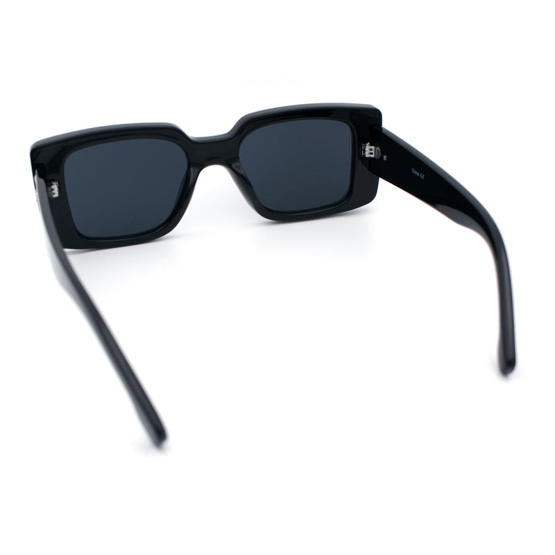 Womens Grim Reaper Logo Mod Fashion Rectangle Plastic Sunglasses