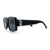 Womens Grim Reaper Logo Mod Fashion Rectangle Plastic Sunglasses
