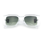 Womens Grim Reaper Logo Mod Fashion Rectangle Plastic Sunglasses