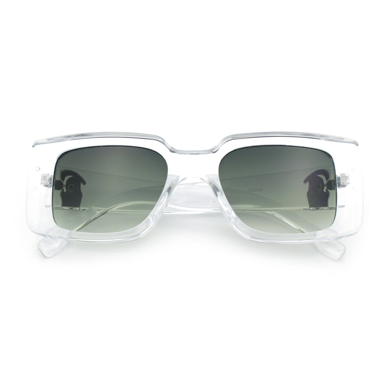 Womens Grim Reaper Logo Mod Fashion Rectangle Plastic Sunglasses