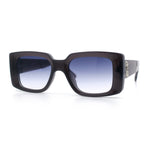 Womens Grim Reaper Logo Mod Fashion Rectangle Plastic Sunglasses