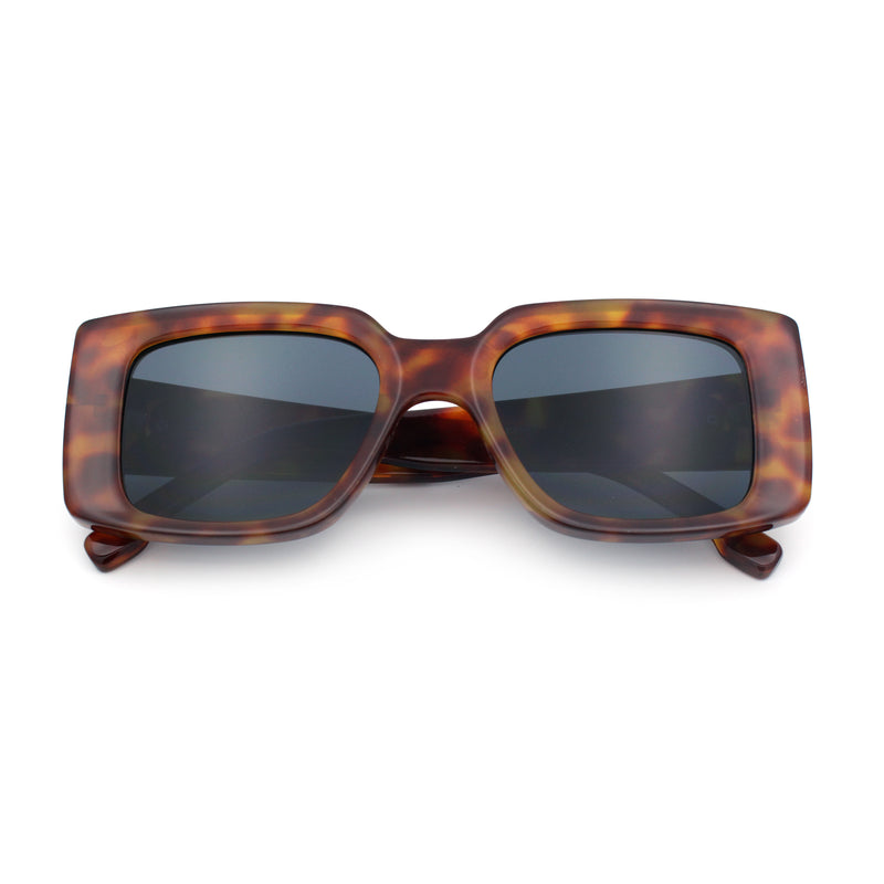 Womens Grim Reaper Logo Mod Fashion Rectangle Plastic Sunglasses